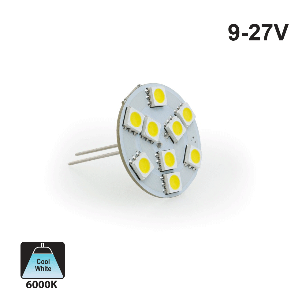 G4 Back Pin 9SMD 5050 9-27V Bulb 6000K(Cool White) - GekPower