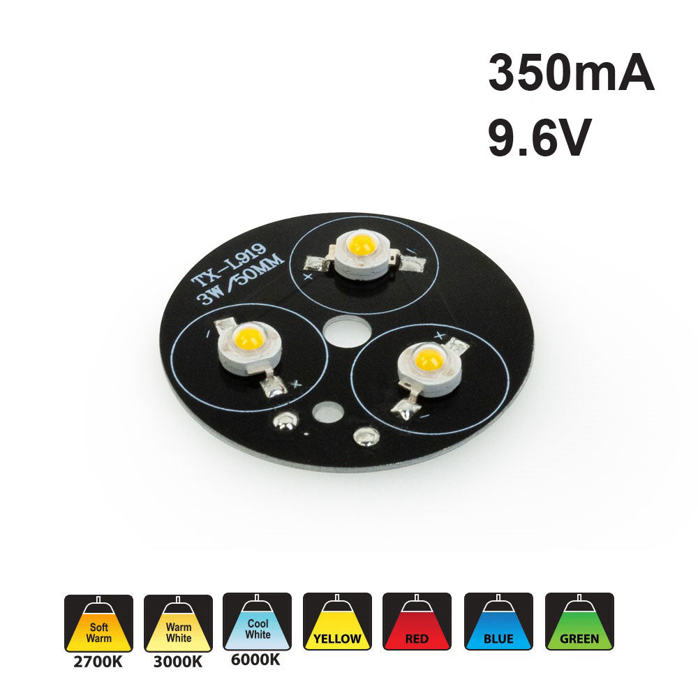 3W On-Board 12V - 2.5K-2.7K(WW), 3K-3.2K(WW), CW, Red, Green, Blue, Yellow), gekpower