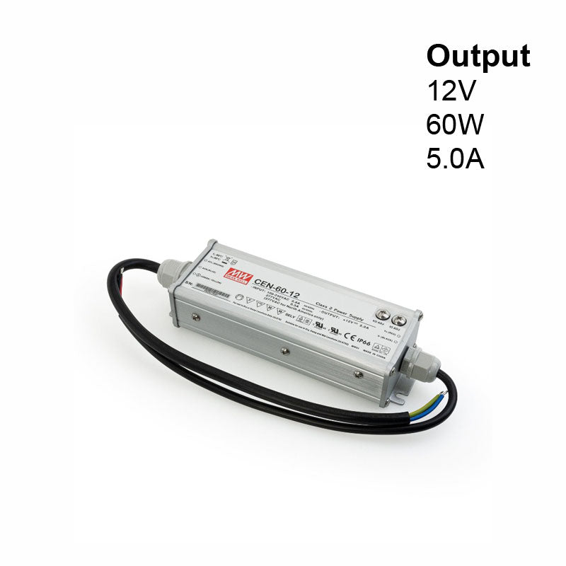 Mean Well CEN-60-12 Metal Case Non-Dimmable LED Driver, 12V 5A 60W - GekPower