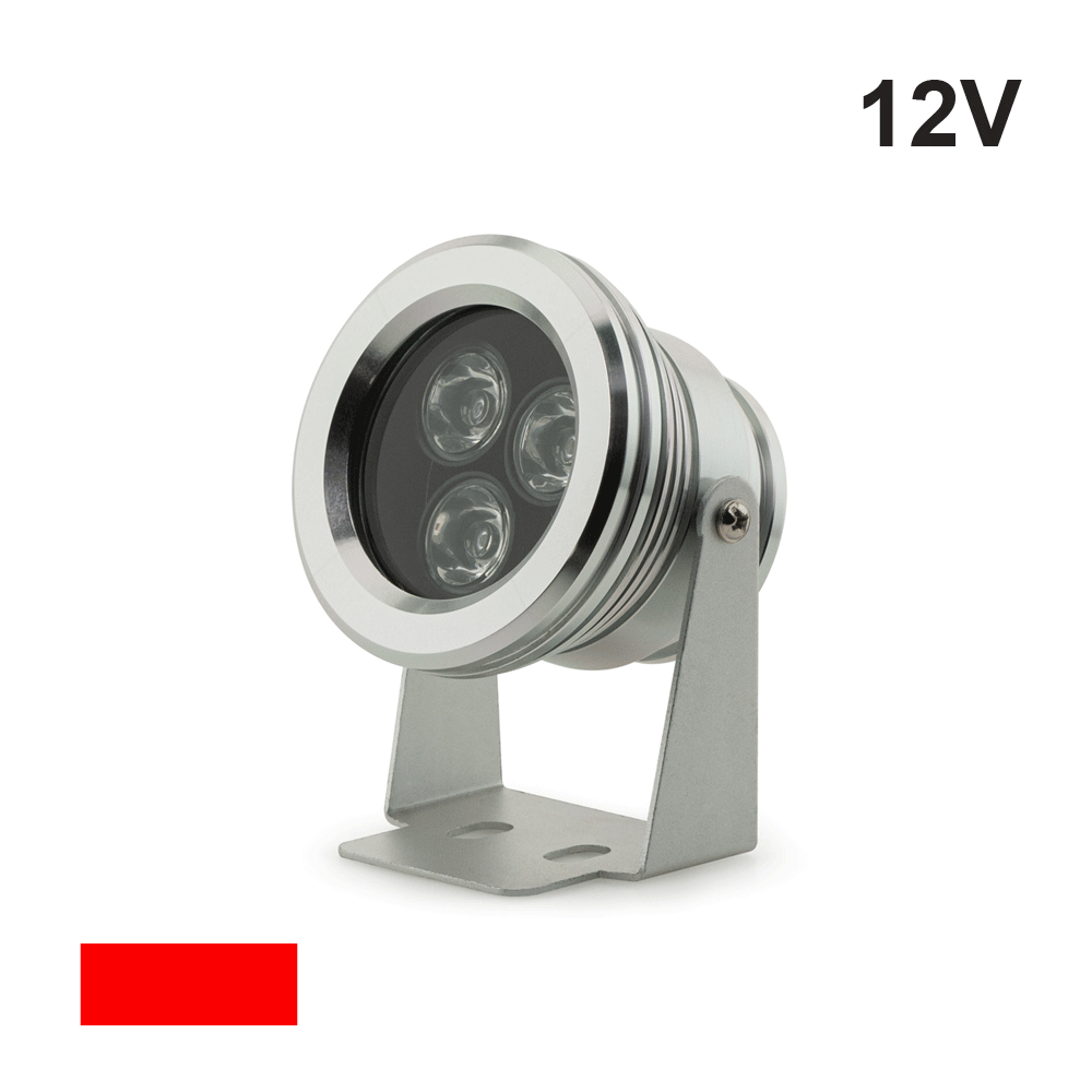 3x1W Landscape Spotlight, 12V 3W Red, gekpower