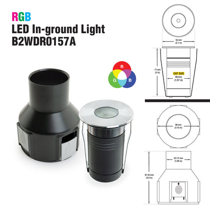 Round Recessed LED Inground Light 12-24V 4.1W RGB
