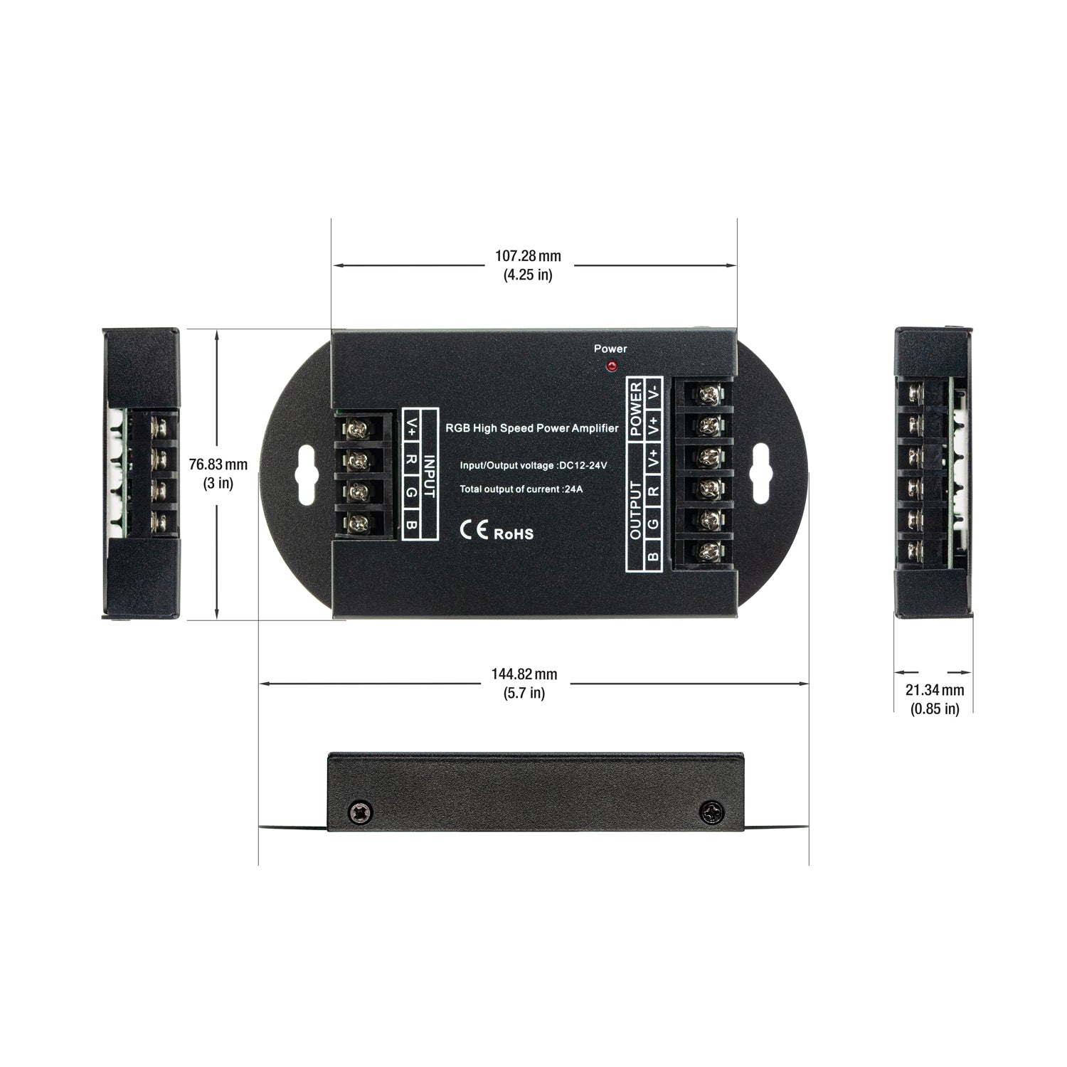 RGB Amplifier 12-24V 8A/Color, gekpower