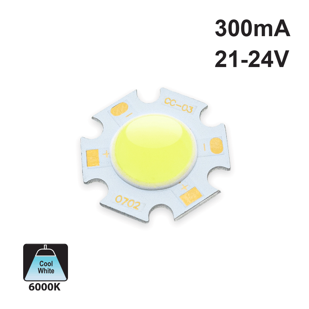 Constant Current COB LED Chip 300mA 21-24V 7W - GekPower