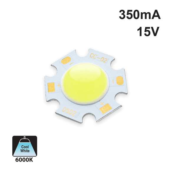 5W Constant Current COB LED Chip 6000K(Cool White), gekpower