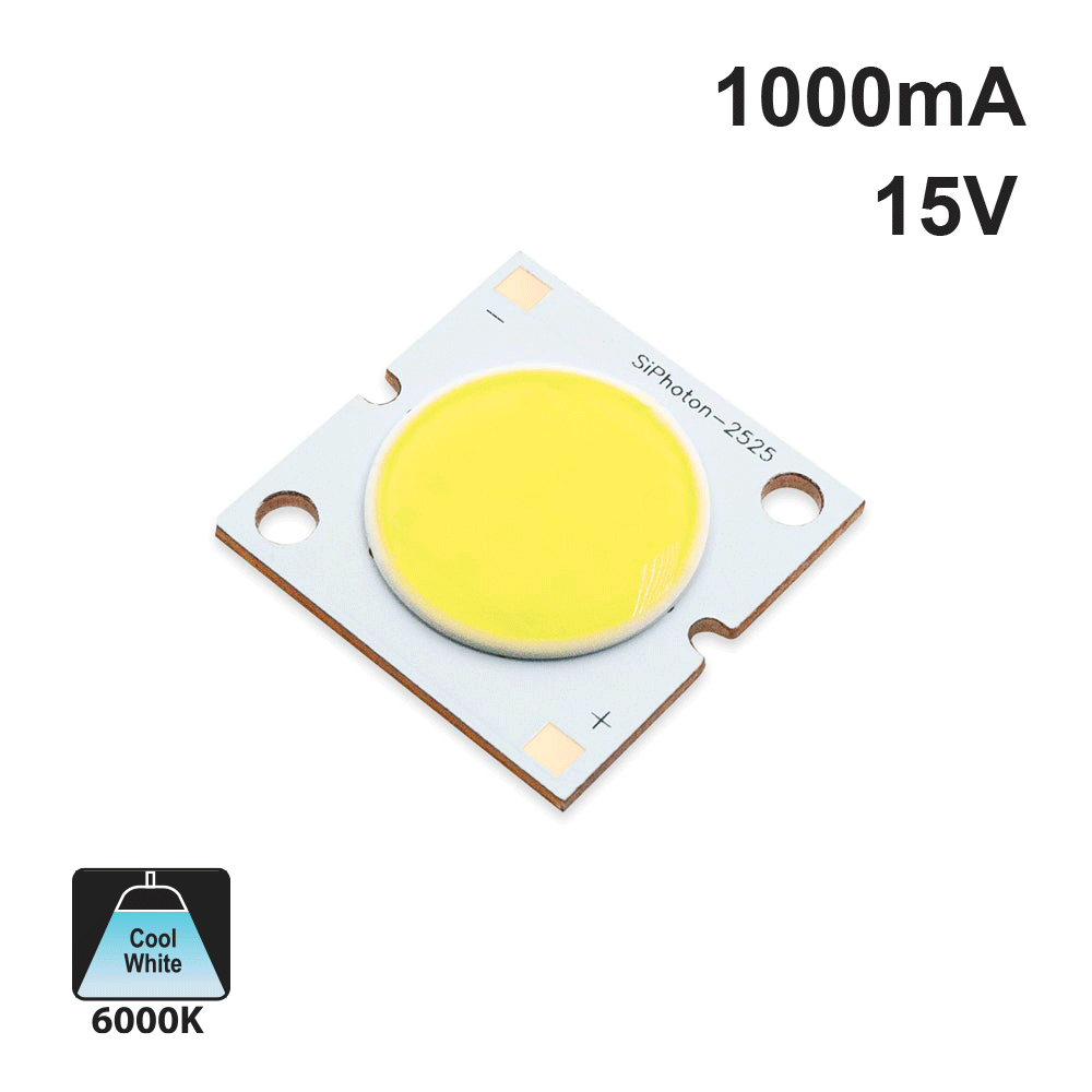 15W Constant Current COB LED Chip 6000K(Cool White), gekpower