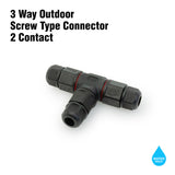 Outdoor Waterproof 3 Way Screw Type Connection Two Contact, gekpower
