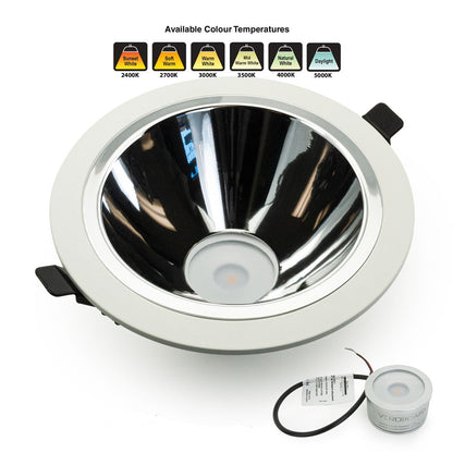 VBD-MTR-17C Low Voltage IC Rated Downlight LED Light Fixture, 5 inch Round Chrome mr16 fixture, gekpower