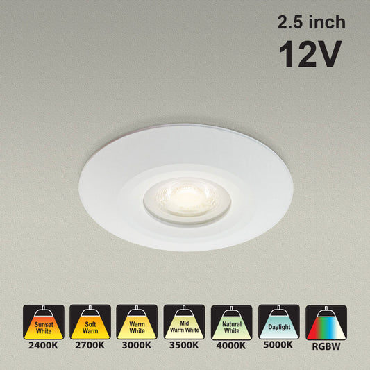 VBD-MTR-14W Low Voltage IC Rated Downlight LED Light Fixture, 2.5 inch Round White, mr16 fixture, gekpower