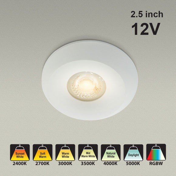 VBD-MTR-2W Low Voltage IC Rated Downlight LED Light Fixture, 2.5 inch Round White mr16 fixture, gekpower