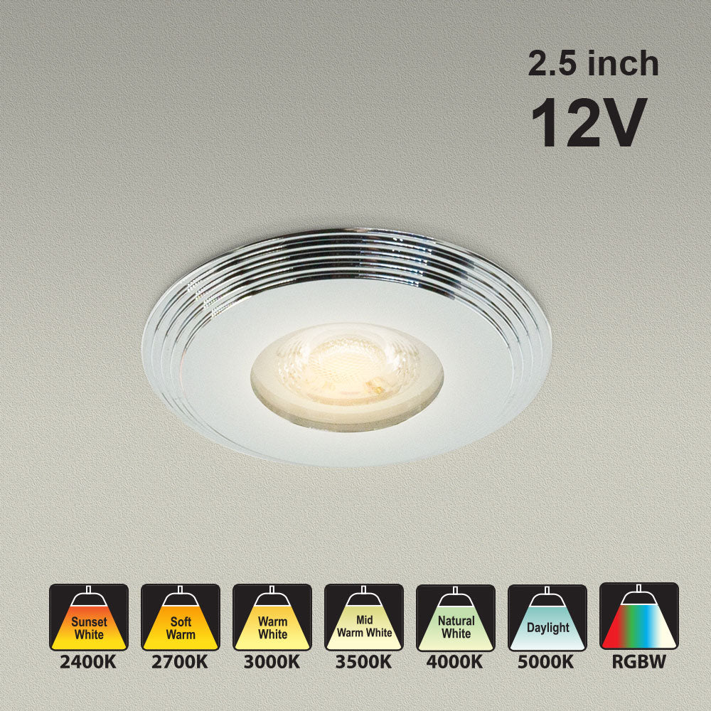 VBD-MTR-3C Low Voltage IC Rated Downlight LED Light Fixture, 2.5 inch Round Chrome mr16 fixture, gekpower