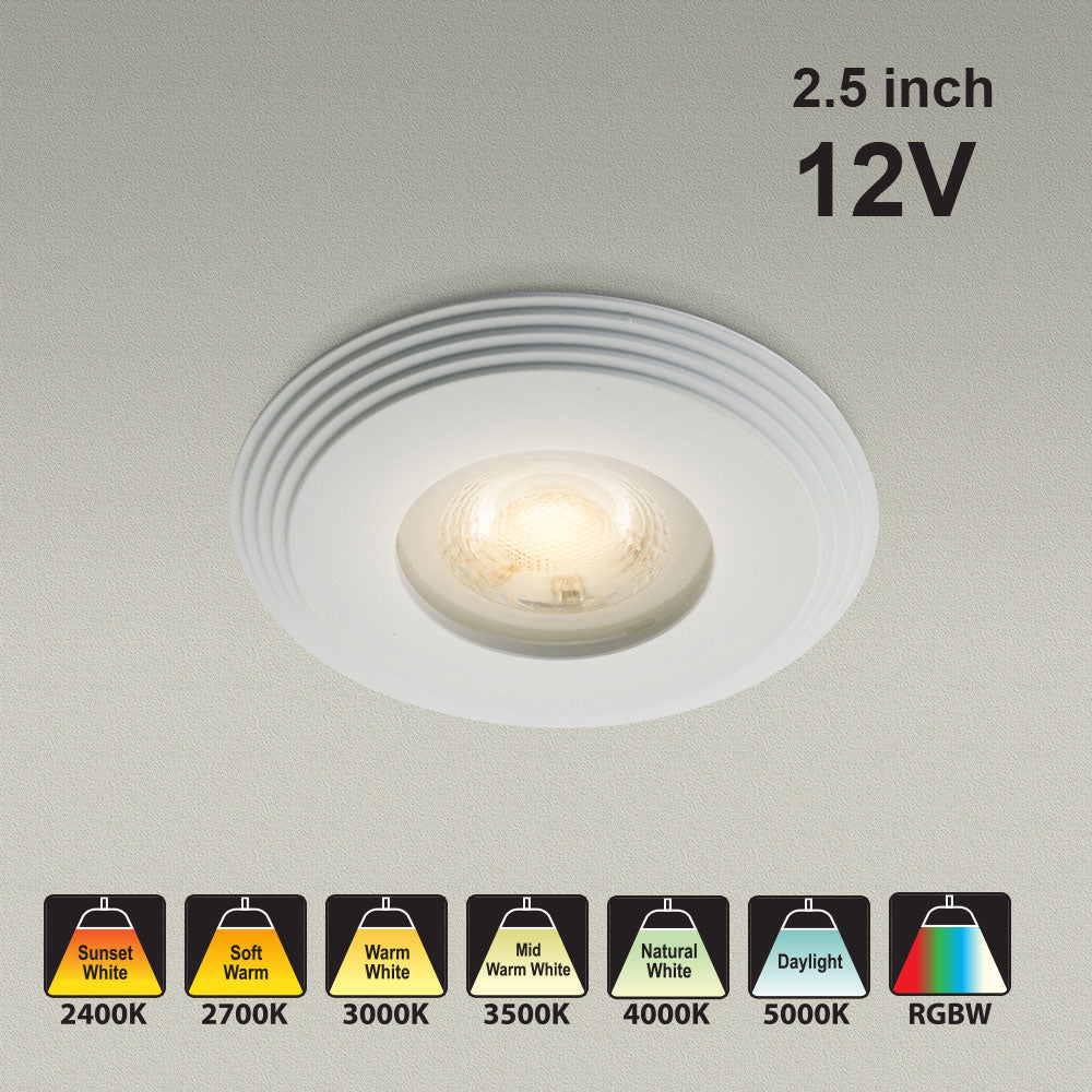 VBD-MTR-3W Low Voltage IC Rated Downlight LED Light Fixture, 2.5 inch Round White mr16 fixture, gekpower