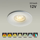 VBD-MTR-4W Low Voltage IC Rated Recessed LED Light Fixture, 2.5 inch Round White mr16 fixture, gekpower