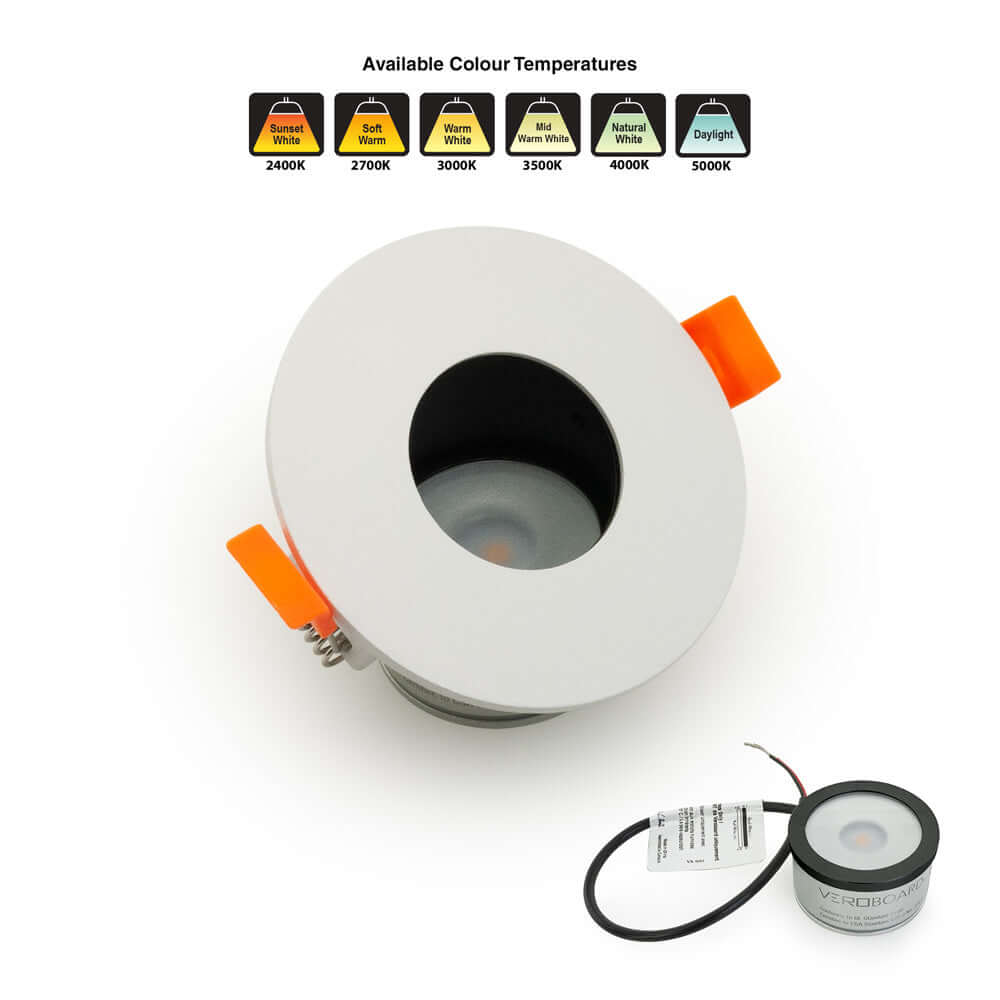 2.5 inch Round White Low Voltage IC Rated Downlight MR16 LED Light Fixture, VBD-MTR-5W