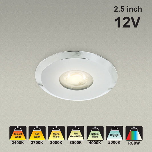 VBD-MTR-7C Low Voltage IC Rated Downlight LED Light Fixture, 2.5 inch Round Chrome, mr16 fixture, gekpower