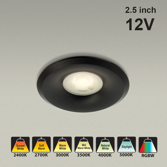 VBD-MTR-8B Low Voltage IC Rated Downlight LED Light Fixture, 2.5 inch Round Black, mr16 fixture, gekpower