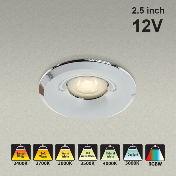VBD-MTR-8C Low Voltage IC Rated Downlight LED Light Fixture, 2.5 inch Round Chrome mr16 fixture, gekpower