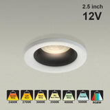 VBD-MTR-10B Low Voltage IC Rated Recessed LED Light Fixture, 2.5 inch Round Black mr16 fixture, gekpower
