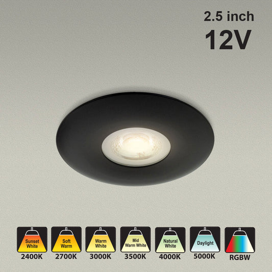 VBD-MTR-11B Low Voltage IC Rated Downlight LED Light Fixture, 2.5 inch Round Black, mr16 fixture, gekpower