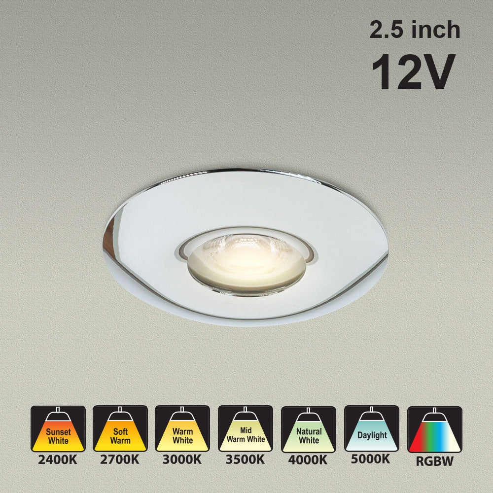 VBD-MTR-11C Low Voltage IC Rated Downlight LED Light Fixture, 2.5 inch Round Chrome mr16 fixture, gekpower