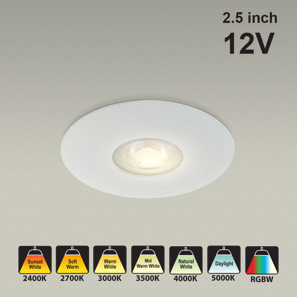 VBD-MTR-11W Low Voltage IC Rated Downlight LED Light Fixture, 2.5 inch Round White, mr16 fixture, gekpower