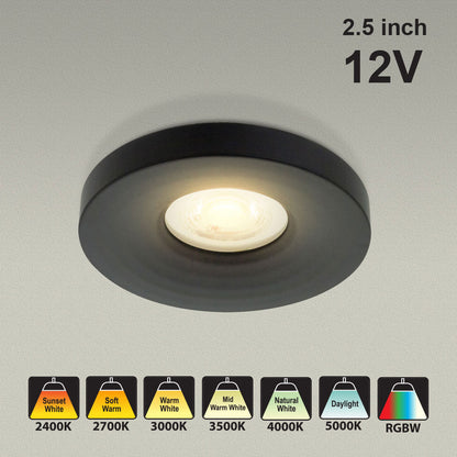 VBD-MTR-13B Low Voltage IC Rated Downlight LED Light Fixture, 2.5 inch Round Black, mr16 fixture, gekpower