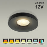 VBD-MTR-13B Low Voltage IC Rated Downlight LED Light Fixture, 2.5 inch Round Black, mr16 fixture, gekpower