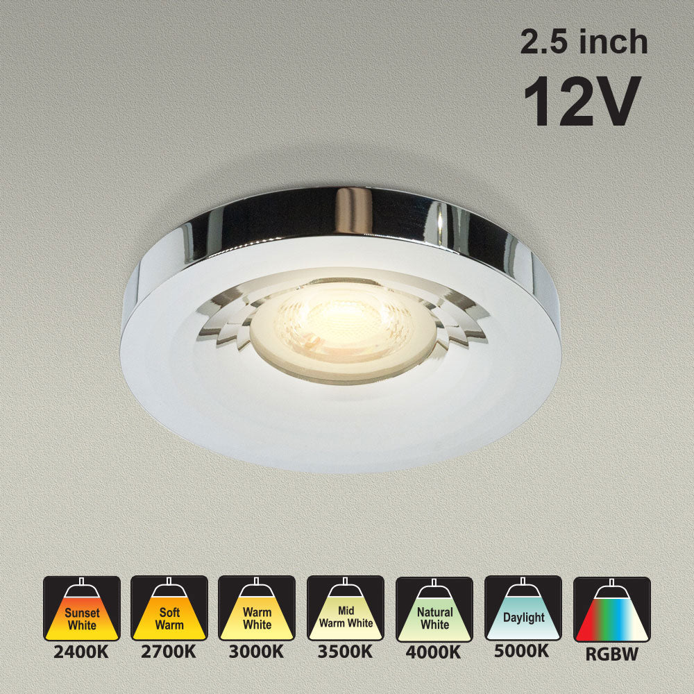 VBD-MTR-13C Low Voltage IC Rated Downlight LED Light Fixture, 2.5 inch Round Chrome mr16, gekpower