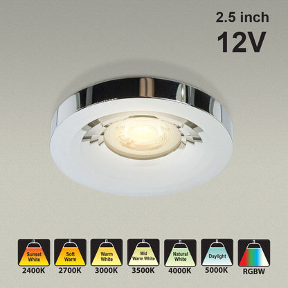 VBD-MTR-13C Low Voltage IC Rated Downlight LED Light Fixture, 2.5 inch Round Chrome mr16, gekpower