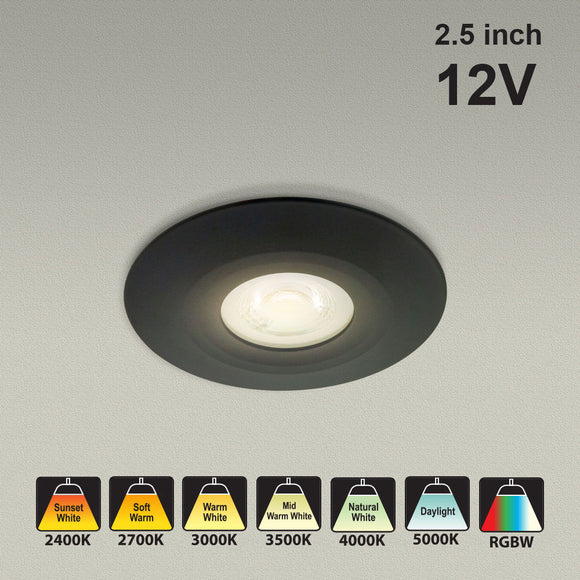 VBD-MTR-14B Low Voltage IC Rated Downlight LED Light Fixture, 2.5 inch Round Black mr16 fixture, gekpower