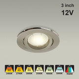 VBD-MTR-65T Low Voltage IC Rated Downlight LED Light Fixture, 3 inch Round Nickel Chrome, mr16 fixture, gekpower