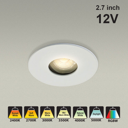 VBD-MTR-60T Low Voltage IC Rated Downlight LED Light Fixture, 2.75 inch Round White, gekpower