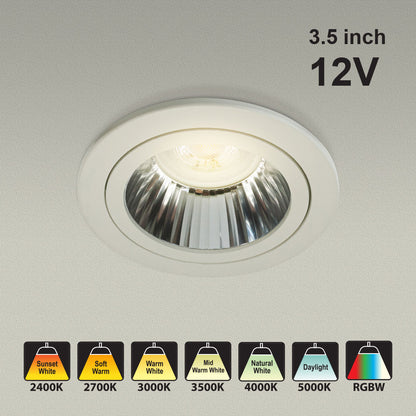 VBD-MTR-54T Low Voltage IC Rated Downlight LED Light Fixture, 3.5 inch Round White