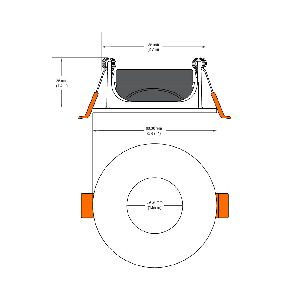 VBD-MTR-T71 Low Voltage IC Rated Recessed LED Light Fixture, 2.5 inch Round White