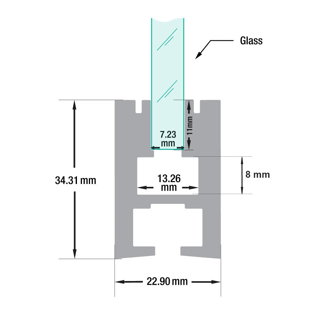 Linear Aluminum LED Channel for LED Strips 2Meters(6.5ft) VBD-CH-E1-2