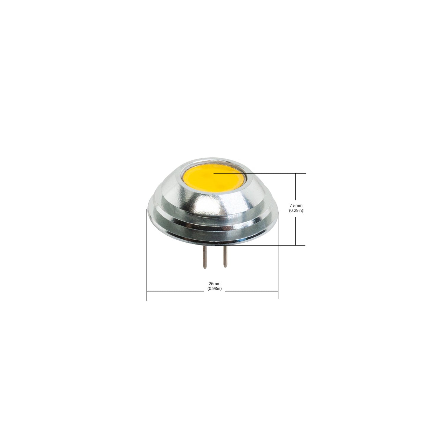 G4 Round COB Bi-Pin Disk LED 12V AC/DC 2W Warm White Back Pin, GEKPOWER