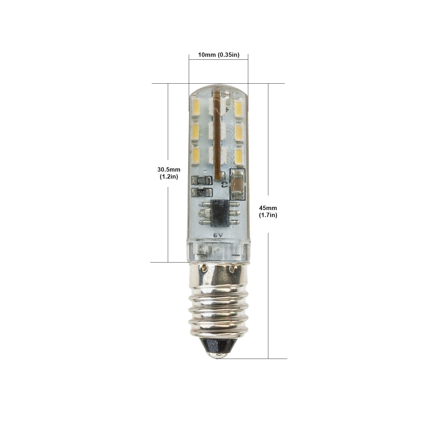 LED Bulb E10 base Corn Bulb, 6V 1W 6000K(Cool White)