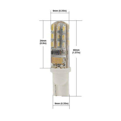 T10 Wedge Base LED Bulb, 12V 1W 6000K(Cool White) - GekPower