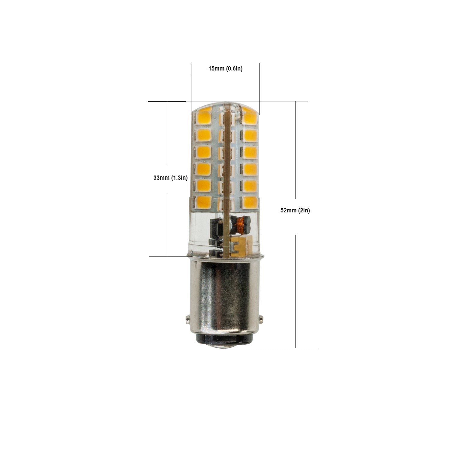 BA15D Double Contact Bayonet 1157 Bulb, 12V 3W 3000K(Warm White) - GekPower