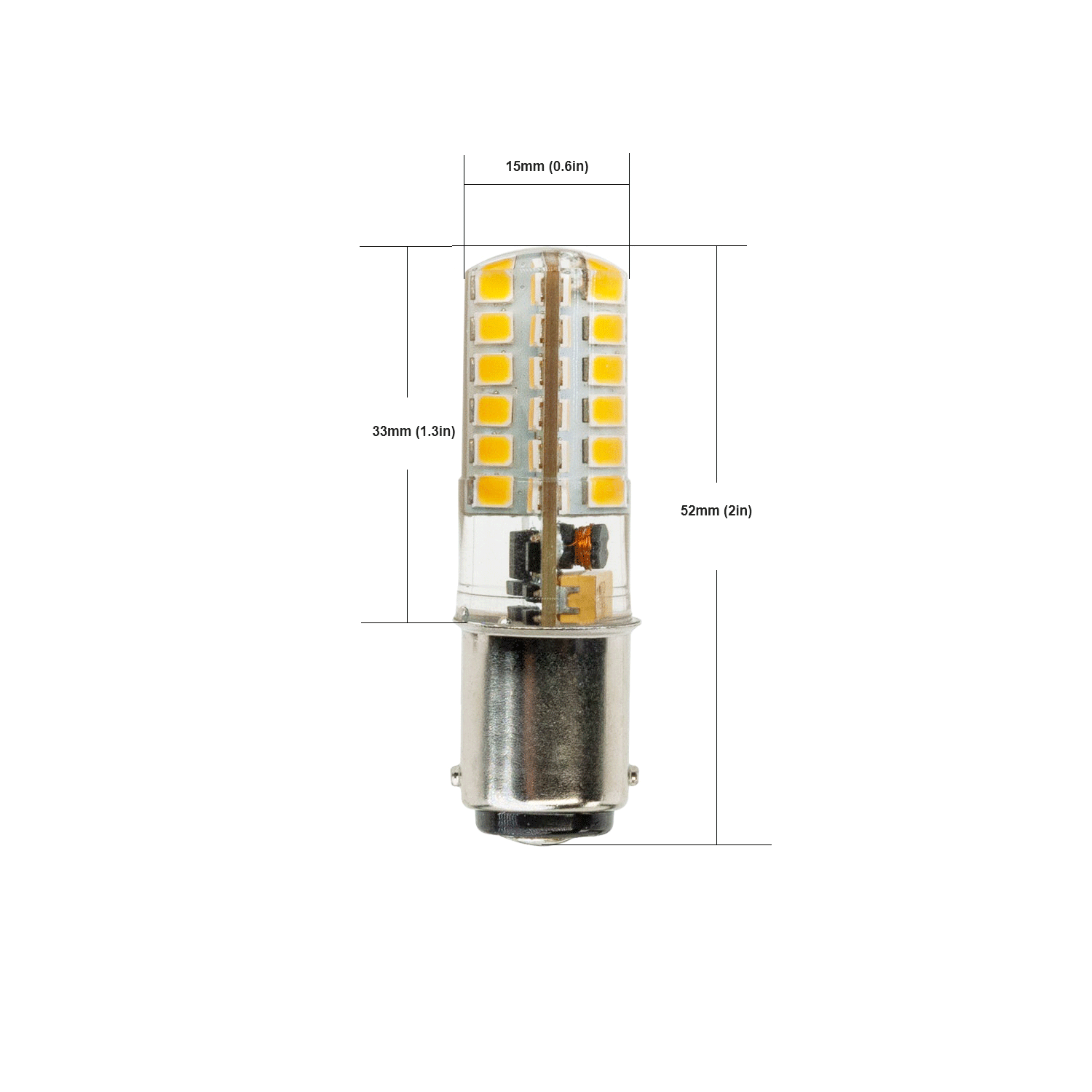 Double Contact Bayonet 1157-BA15D Bulb, 12V 3W 6000K(Cool White) - GekPower