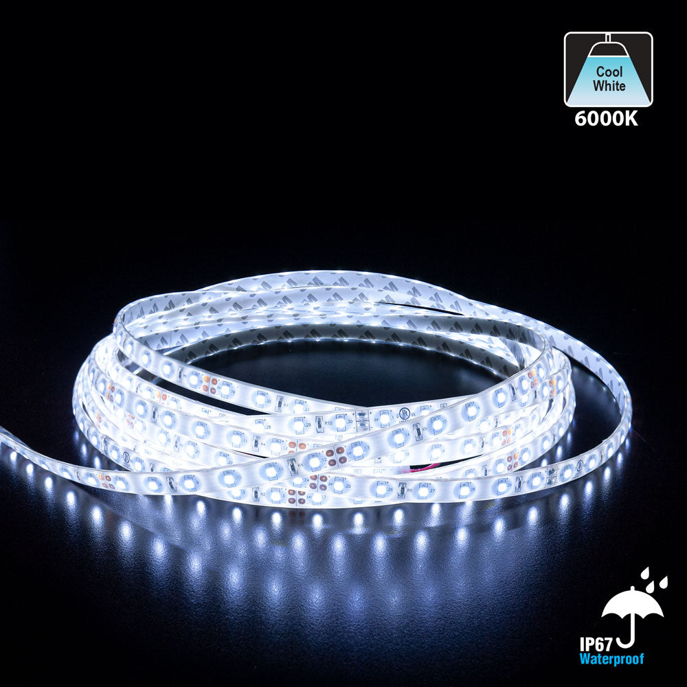 10M(32.8ft) Waterproof LED Strip 3528, 24V 1.5(w/ft) 126-144(Lm/ft) CCT(3K, 6K) - GekPower