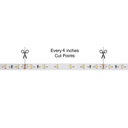 10M(32.8ft) Indoor LED Strip Light 3528, 24V 1.5(w/ft) 126-144(Lm/ft) 60(LEDs/m) CCT(2.7K, 3K, 6K), gekpower