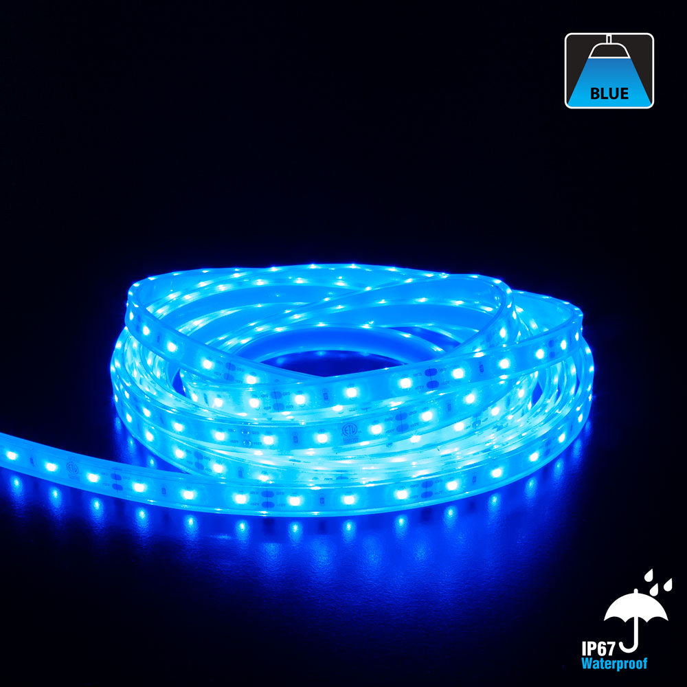 5M(16.4ft) Waterproof LED Strip 3528, 12V 1.5(w/ft) CCT(Blue, Green Red) - GekPower