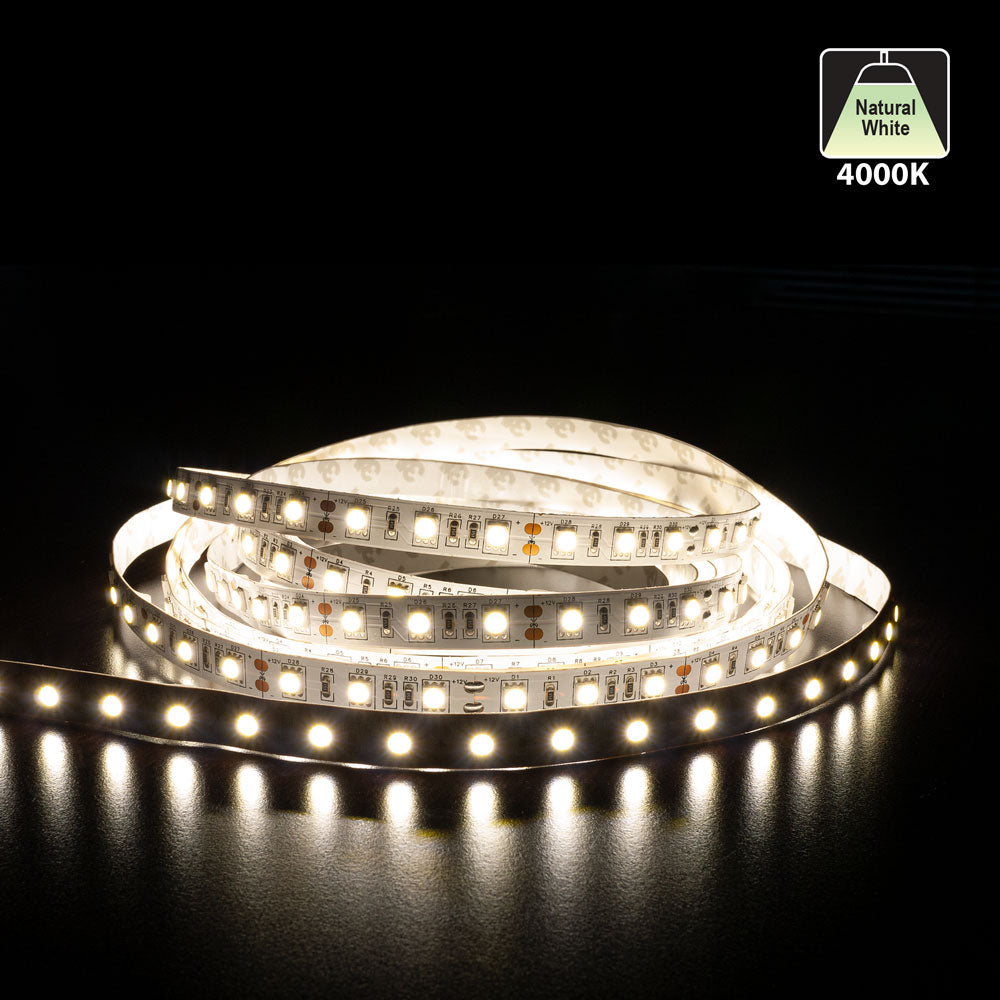 5M(16.4ft) Indoor LED Strip 5050, 12V 4.5(w/ft) 360-396(Lm/ft) 60(LEDs/m) CCT(1.5K, 2.7K, 4K, 5K) - GekPower