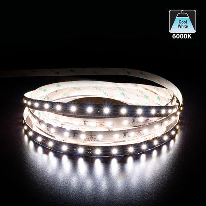 5M(16.4ft) Indoor LED Strip 2835, 12V 2(w/ft) 220-250(Lm/ft) 60(LEDs/m) CCT(3K, 6K) - GekPower