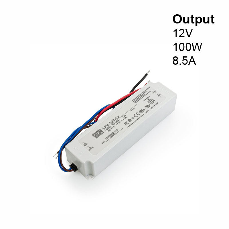 Mean Well LPV-100-12 Non-Dimmable LED Driver, 12V 8.5A 100W - GekPower