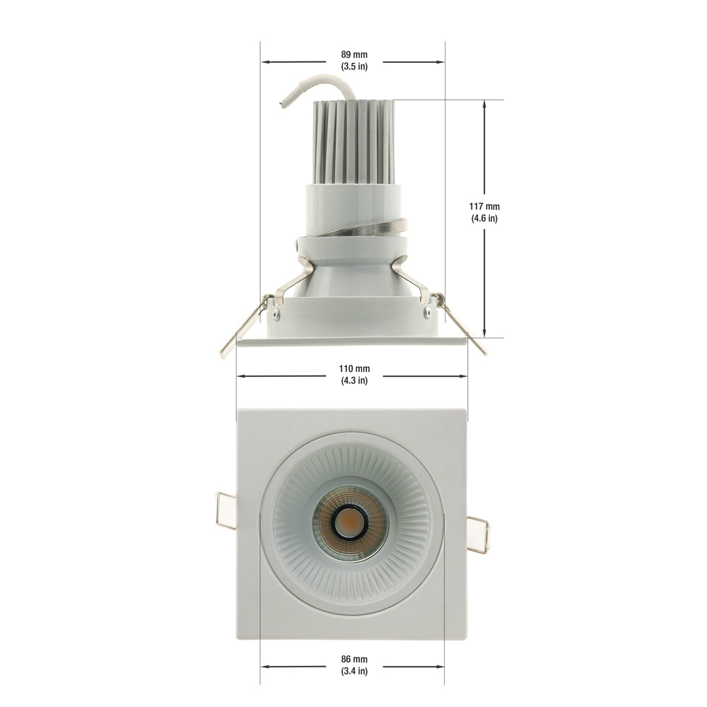 3.5 inch Square Downlight / Ceiling Light 12V 8.2W 4000K(Natural White), gekpower