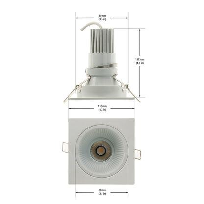 3.5 inch Square Downlight / Ceiling Light 12V 8.2W 4000K(Natural White), gekpower