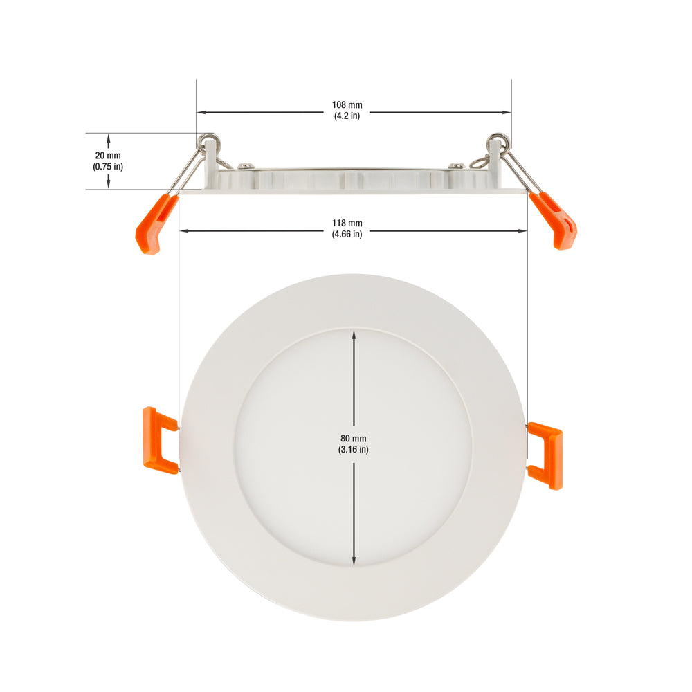 4 inch Dimmable Recessed LED Panel Light / Downlight / Ceiling Light 120V 9W 3000K(Warm White), gekpower