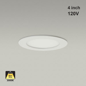 4 inch Dimmable Recessed LED Panel Light / Downlight / Ceiling Light 120V 9W 3000K(Warm White), gekpower