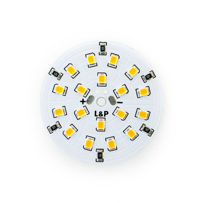 12V Flat Round PCB 18 SMD 3528 Constant Voltage LED 2W 2700-3000K(Warm White)